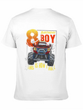 Monster Truck 8th Birthday Truck Birthday Casual Graphic T-Shirt – Simple And Comfortable Daily Wear