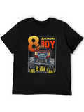 Monster Truck 8th Birthday Truck Birthday Casual Graphic T-Shirt – Simple And Comfortable Daily Wear