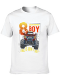 Monster Truck 8th Birthday Truck Birthday Casual Graphic T-Shirt – Simple And Comfortable Daily Wear
