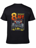 Monster Truck 8th Birthday Truck Birthday Casual Graphic T-Shirt – Simple And Comfortable Daily Wear