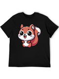 Nutty The Happy Kawaii Squirrel - 2 Lightweight Cotton T-Shirt – Daily Comfort Graphic Shirt