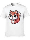 Nutty The Happy Kawaii Squirrel - 2 Lightweight Cotton T-Shirt – Daily Comfort Graphic Shirt