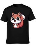 Nutty The Happy Kawaii Squirrel - 2 Lightweight Cotton T-Shirt – Daily Comfort Graphic Shirt