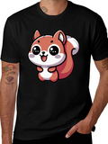 Nutty The Happy Kawaii Squirrel - 2 Lightweight Cotton T-Shirt – Daily Comfort Graphic Shirt
