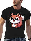 Nutty The Happy Kawaii Squirrel - 2 Lightweight Cotton T-Shirt – Daily Comfort Graphic Shirt