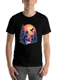 Pine Wolf Forest Christmas Glow Lightweight Cotton T-Shirt – Daily Comfort Graphic Shirt