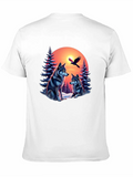 Pine Wolf Forest Christmas Glow Lightweight Cotton T-Shirt – Daily Comfort Graphic Shirt