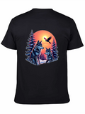 Pine Wolf Forest Christmas Glow Lightweight Cotton T-Shirt – Daily Comfort Graphic Shirt