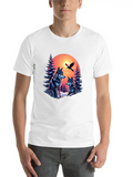 Pine Wolf Forest Christmas Glow Lightweight Cotton T-Shirt – Daily Comfort Graphic Shirt