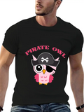 Pirate Owl - Night Owl Lightweight Cotton T-Shirt – Daily Comfort Graphic Shirt