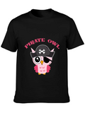 Pirate Owl - Night Owl Lightweight Cotton T-Shirt – Daily Comfort Graphic Shirt