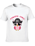Pirate Owl - Night Owl Lightweight Cotton T-Shirt – Daily Comfort Graphic Shirt
