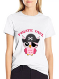 Pirate Owl - Night Owl Lightweight Cotton T-Shirt – Daily Comfort Graphic Shirt