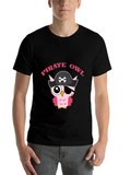 Pirate Owl - Night Owl Lightweight Cotton T-Shirt – Daily Comfort Graphic Shirt
