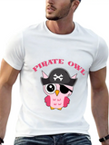 Pirate Owl - Night Owl Lightweight Cotton T-Shirt – Daily Comfort Graphic Shirt