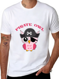 Pirate Owl - Night Owl Lightweight Cotton T-Shirt – Daily Comfort Graphic Shirt