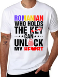 Romanian Who Holds The Key Casual Graphic T-Shirt – Simple And Comfortable Daily Wear