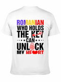 Romanian Who Holds The Key Casual Graphic T-Shirt – Simple And Comfortable Daily Wear