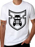 Shield Truck Truck Lorries Truck Driver Driving Ca Casual Graphic T-Shirt – Simple And Comfortable Daily Wear