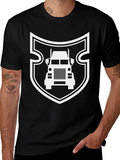 Shield Truck Truck Lorries Truck Driver Driving Ca Casual Graphic T-Shirt – Simple And Comfortable Daily Wear