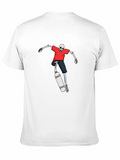 Skeleton Skater Flip Trick Jumping Skateboarderoly Casual Graphic T-Shirt – Simple And Comfortable Daily Wear