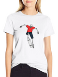Skeleton Skater Flip Trick Jumping Skateboarderoly Casual Graphic T-Shirt – Simple And Comfortable Daily Wear