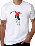 Skeleton Skater Flip Trick Jumping Skateboarderoly Casual Graphic T-Shirt – Simple And Comfortable Daily Wear