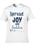 Spread Joy And Golden Retriever Dogs Casual Graphic T-Shirt – Simple And Comfortable Daily Wear