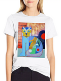 The Blue Cat Casual Graphic T-Shirt – Simple And Comfortable Daily Wear