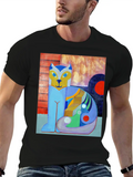 The Blue Cat Casual Graphic T-Shirt – Simple And Comfortable Daily Wear