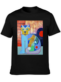 The Blue Cat Casual Graphic T-Shirt – Simple And Comfortable Daily Wear