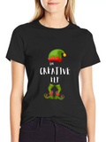 The Creative Elf Family Matching Group Christmas Casual Graphic T-Shirt – Simple And Comfortable Daily Wear