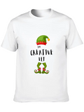 The Creative Elf Family Matching Group Christmas Casual Graphic T-Shirt – Simple And Comfortable Daily Wear