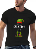 The Creative Elf Family Matching Group Christmas Casual Graphic T-Shirt – Simple And Comfortable Daily Wear