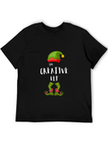 The Creative Elf Family Matching Group Christmas Casual Graphic T-Shirt – Simple And Comfortable Daily Wear