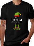 The Creative Elf Family Matching Group Christmas Casual Graphic T-Shirt – Simple And Comfortable Daily Wear