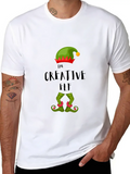 The Creative Elf Family Matching Group Christmas Casual Graphic T-Shirt – Simple And Comfortable Daily Wear