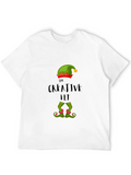 The Creative Elf Family Matching Group Christmas Casual Graphic T-Shirt – Simple And Comfortable Daily Wear
