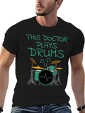 This Doctor Plays Drums, Drum Kit Drummer Musician Lightweight Cotton T-Shirt – Daily Comfort Graphic Shirt