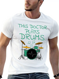This Doctor Plays Drums, Drum Kit Drummer Musician Lightweight Cotton T-Shirt – Daily Comfort Graphic Shirt