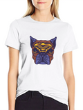 Tribal Dog Illustration Casual Graphic T-Shirt – Simple And Comfortable Daily Wear