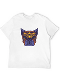 Tribal Dog Illustration Casual Graphic T-Shirt – Simple And Comfortable Daily Wear