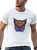 Tribal Dog Illustration Casual Graphic T-Shirt – Simple And Comfortable Daily Wear