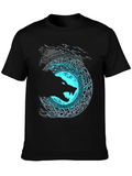 Vintage Vikings Celtic Mythology Fenrir Wolf Lightweight Cotton T-Shirt – Daily Comfort Graphic Shirt