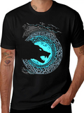 Vintage Vikings Celtic Mythology Fenrir Wolf Lightweight Cotton T-Shirt – Daily Comfort Graphic Shirt