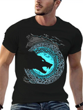 Vintage Vikings Celtic Mythology Fenrir Wolf Lightweight Cotton T-Shirt – Daily Comfort Graphic Shirt